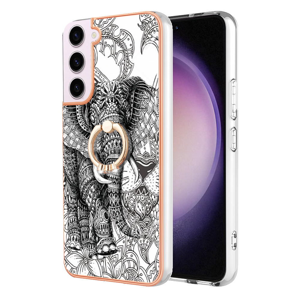 YB IMD Series-20 Style D for Samsung Galaxy S23 Kickstand IMD Pattern TPU Phone Case 2.0mm Electroplating Cover YB IMD Series-20 Style D for Samsung Galaxy S23 Kickstand IMD Pattern TPU Phone Case 2.0mm Electroplating Cover